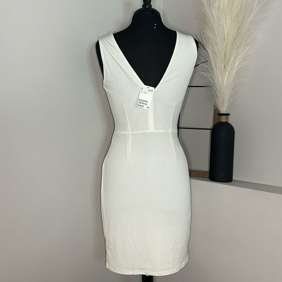 H&M Ivory White Mini Bridal Rehearsal Summer Dress - Picture 3 of 4